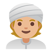 Emoji 👳🏼 Persona Con Turbante: Carnagione Abbastanza Chiara su Google Android 11.0.