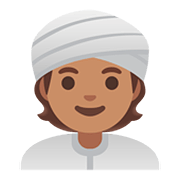 👳🏽 Emoji Pessoa Com Turbante: Pele Morena na Google Android 11.0.