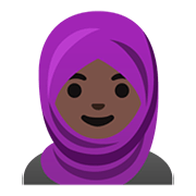 🧕🏿 Emoji Mujer Con Hiyab: Tono De Piel Oscuro en Google Android 11.0.