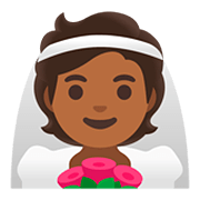 👰🏾 Emoji Noiva: Pele Morena Escura na Google Android 11.0.