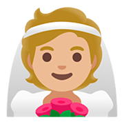 Émoji 👰🏼 Personne Mariée Avec Voile : Peau Moyennement Claire sur Google Android 11.0.