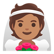 Emoji 👰🏽 Persona Con Velo: Carnagione Olivastra su Google Android 11.0.