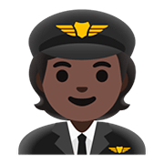🧑🏿‍✈️ Emoji Piloto: Pele Escura na Google Android 11.0.