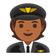 🧑🏾‍✈️ Emoji Piloto: Pele Morena Escura na Google Android 11.0.