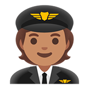 Émoji 🧑🏽‍✈️ Pilote : Peau Légèrement Mate sur Google Android 11.0.