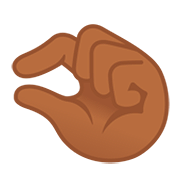🤏🏾 Emoji Mão Beliscando: Pele Morena Escura na Google Android 11.0.