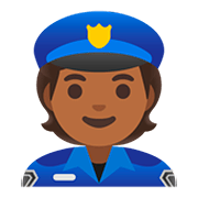 👮🏾 Emoji Policial: Pele Morena Escura na Google Android 11.0.