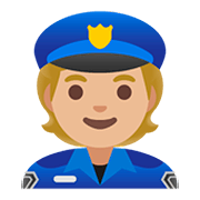 👮🏼 Emoji Policial: Pele Morena Clara na Google Android 11.0.