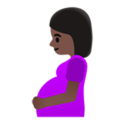🤰🏿 Emoji Mujer Embarazada: Tono De Piel Oscuro en Google Android 11.0.