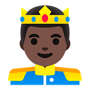 Émoji 🤴🏿 Prince : Peau Foncée sur Google Android 11.0.