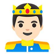 🤴🏻 Emoji Príncipe: Tono De Piel Claro en Google Android 11.0.