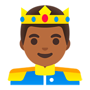 🤴🏾 Emoji Príncipe: Pele Morena Escura na Google Android 11.0.