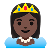 Émoji 👸🏿 Princesse : Peau Foncée sur Google Android 11.0.