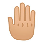Emoji 🤚🏼 Dorso Mano Alzata: Carnagione Abbastanza Chiara su Google Android 11.0.