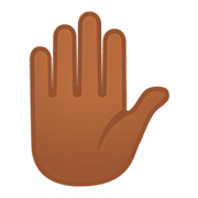 ✋🏾 Emoji erhobene Hand: mitteldunkle Hautfarbe Google Android 11.0.