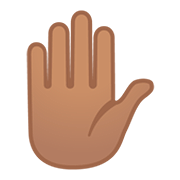 Emoji ✋🏽 Mano Alzata: Carnagione Olivastra su Google Android 11.0.