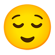 Emoji 😌 Faccina Sollevata su Google Android 11.0.