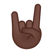 🤘🏿 Emoji Saudação Do Rock: Pele Escura na Google Android 11.0.