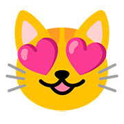 😻 Emoji Gato Sonriendo Con Ojos De Corazón en Google Android 11.0.