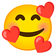 🥰 Emoji Cara Sonriendo Con Corazones en Google Android 11.0.