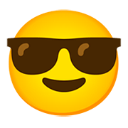 😎 Emoji Rosto Sorridente Com óculos Escuros na Google Android 11.0.