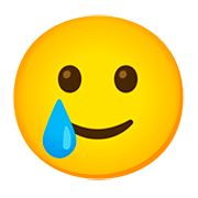 Emoji 🥲 Faccina Sorridente Con Lacrima su Google Android 11.0.