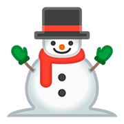 ⛄ Emoji Muñeco De Nieve en Google Android 11.0.