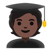 Emoji 🧑🏿‍🎓 Studente: Carnagione Scura su Google Android 11.0.