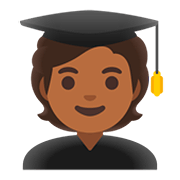 🧑🏾‍🎓 Emoji Student(in): mitteldunkle Hautfarbe Google Android 11.0.