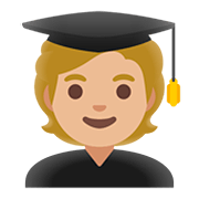 Emoji 🧑🏼‍🎓 Studente: Carnagione Abbastanza Chiara su Google Android 11.0.