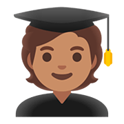 Émoji 🧑🏽‍🎓 étudiant (tous Genres) : Peau Légèrement Mate sur Google Android 11.0.