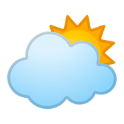 🌥️ Emoji Sol Detrás De Una Nube Grande en Google Android 11.0.