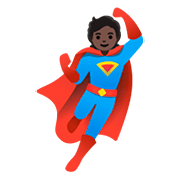 🦸🏿 Emoji Personaje De Superhéroe: Tono De Piel Oscuro en Google Android 11.0.