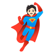 🦸🏻 Emoji Super-herói: Pele Clara na Google Android 11.0.