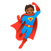 🦸🏾 Emoji Personaje De Superhéroe: Tono De Piel Oscuro Medio en Google Android 11.0.