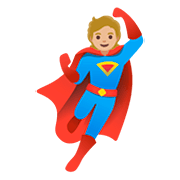 Emoji 🦸🏼 Supereroe: Carnagione Abbastanza Chiara su Google Android 11.0.