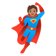Émoji 🦸🏽 Super-héros : Peau Légèrement Mate sur Google Android 11.0.