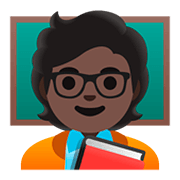 🧑🏿‍🏫 Emoji Professora Na Escola: Pele Escura na Google Android 11.0.