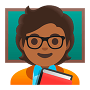 🧑🏾‍🏫 Emoji Professora Na Escola: Pele Morena Escura na Google Android 11.0.