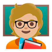 Emoji 🧑🏼‍🏫 Insegnante: Carnagione Abbastanza Chiara su Google Android 11.0.