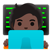 🧑🏿‍💻 Emoji Tecnólogo: Tono De Piel Oscuro en Google Android 11.0.