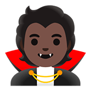 Émoji 🧛🏿 Vampire : Peau Foncée sur Google Android 11.0.