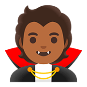 🧛🏾 Emoji Vampiro: Pele Morena Escura na Google Android 11.0.
