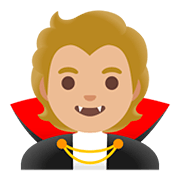 Emoji 🧛🏼 Vampiro: Carnagione Abbastanza Chiara su Google Android 11.0.