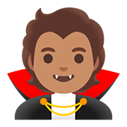 Émoji 🧛🏽 Vampire : Peau Légèrement Mate sur Google Android 11.0.