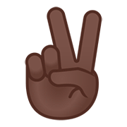 ✌🏿 Emoji Victory-Geste: dunkle Hautfarbe Google Android 11.0.