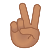 Emoji ✌🏽 Vittoria: Carnagione Olivastra su Google Android 11.0.