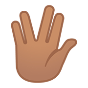 🖖🏽 Emoji Saudação Vulcana: Pele Morena na Google Android 11.0.