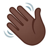 👋🏿 Emoji winkende Hand: dunkle Hautfarbe Google Android 11.0.
