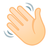 👋🏻 Emoji winkende Hand: helle Hautfarbe Google Android 11.0.